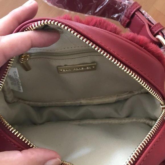 Hello 3am NWT Furry Dark Red faux leather waist bag - Picture 3 of 5